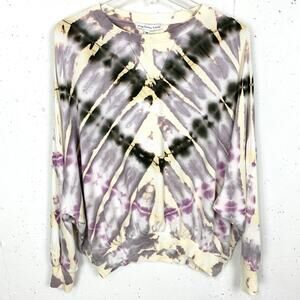Young Fabulous & Broke Women Tie Dye Pullover Sweatshirt Purple Gray Size Medium